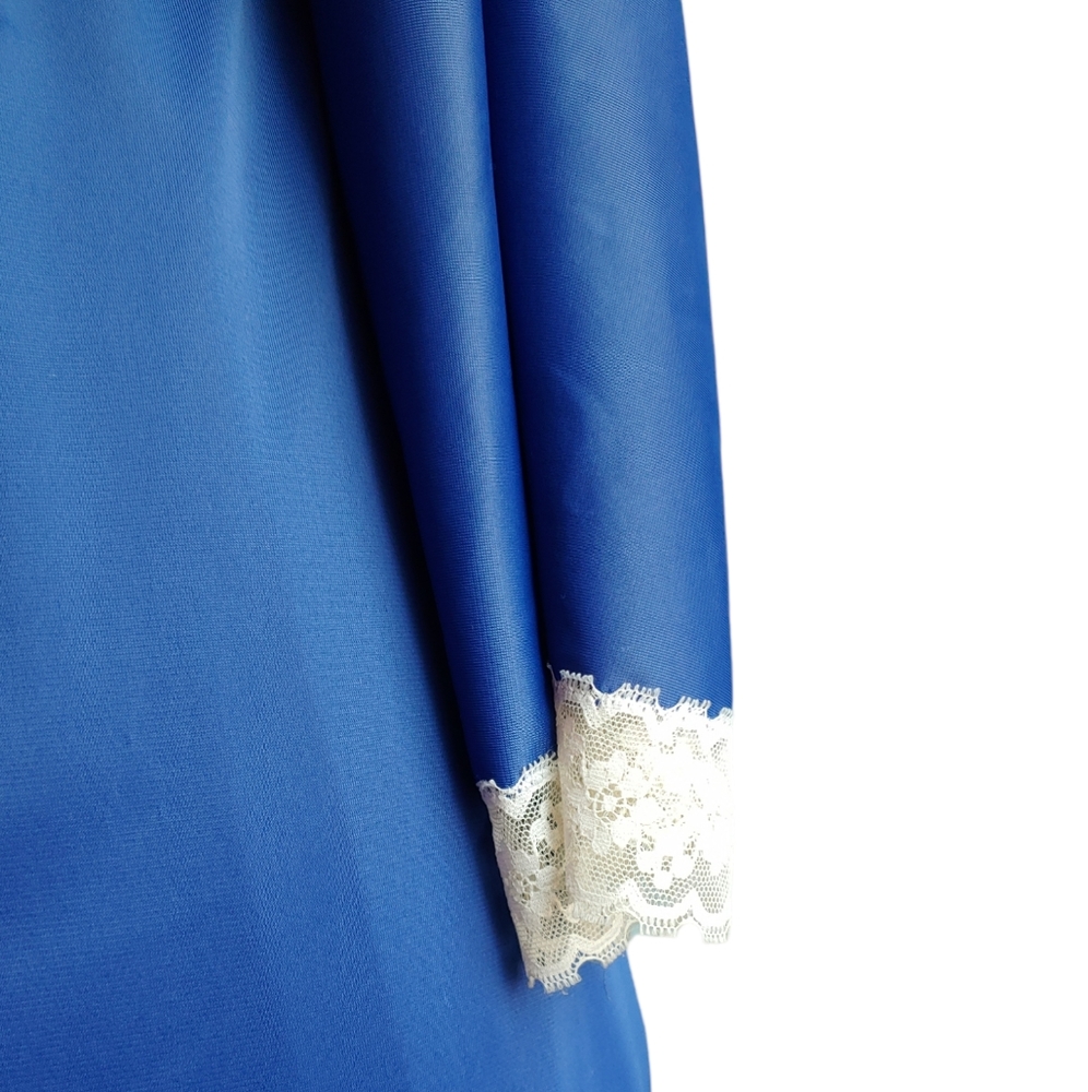 Vintage Vanity Fair Nylon Blue Dressing Gown Robe Nightgown Duster - Size 34 - Picture 6 of 16